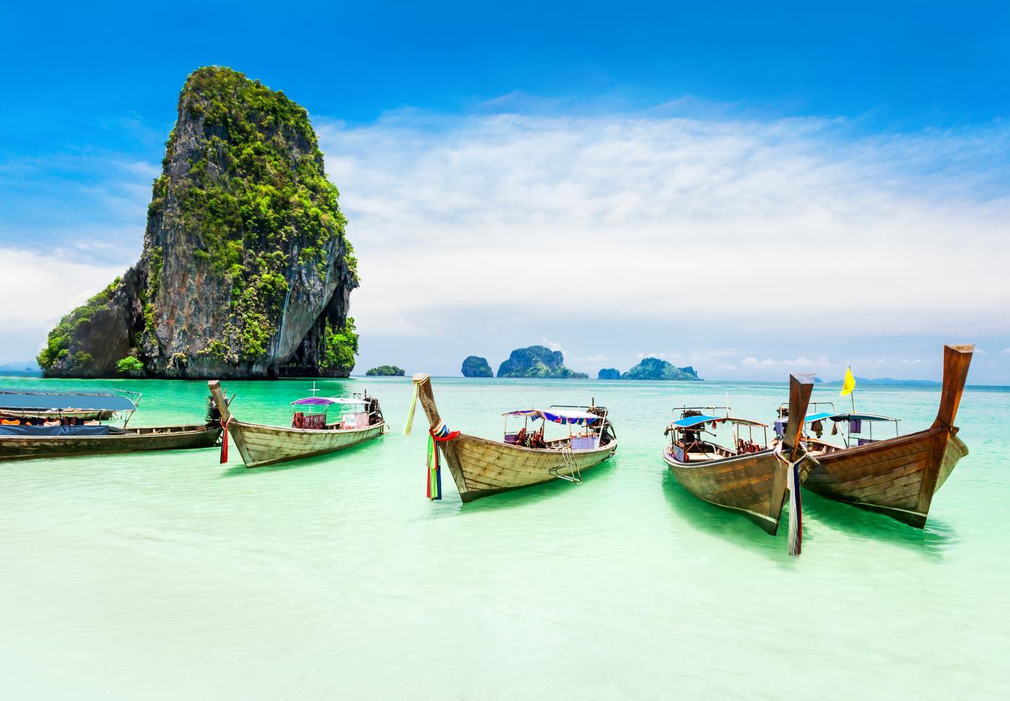 canoes on the shore